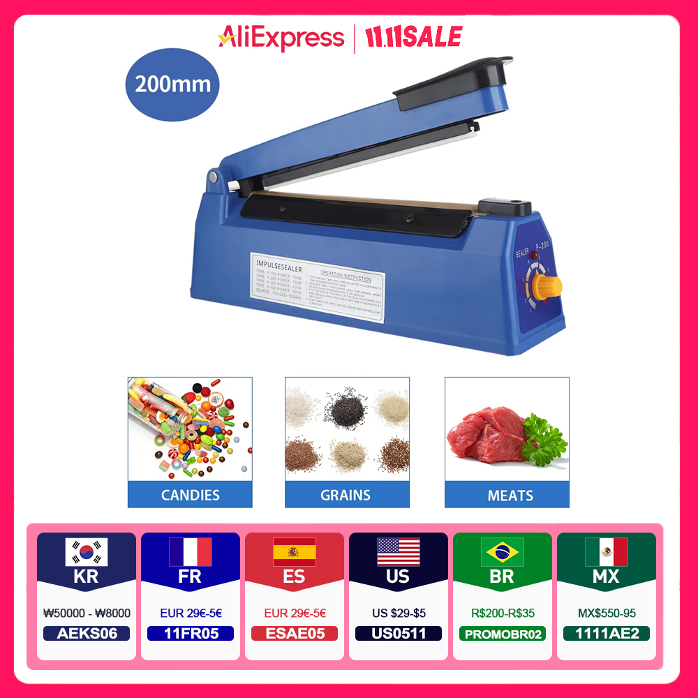 Plastic Bag Impulse Heat Sealer - Zgrzewarka impulsowa Ręczna zgrzewarka do 8-calowych
