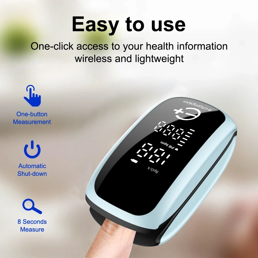 Pulse Oximeter Fingertip Rechargeable - Monitor Tlenu Krwi Cyfrowy Wyświetlacz LED