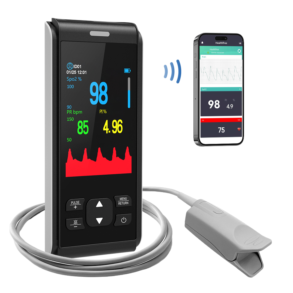 Pulse Oximeter Fingertip Rechargeable - Ręczny pulsoksymetr HealthTree dla dorosłych Pulsoksymetr
