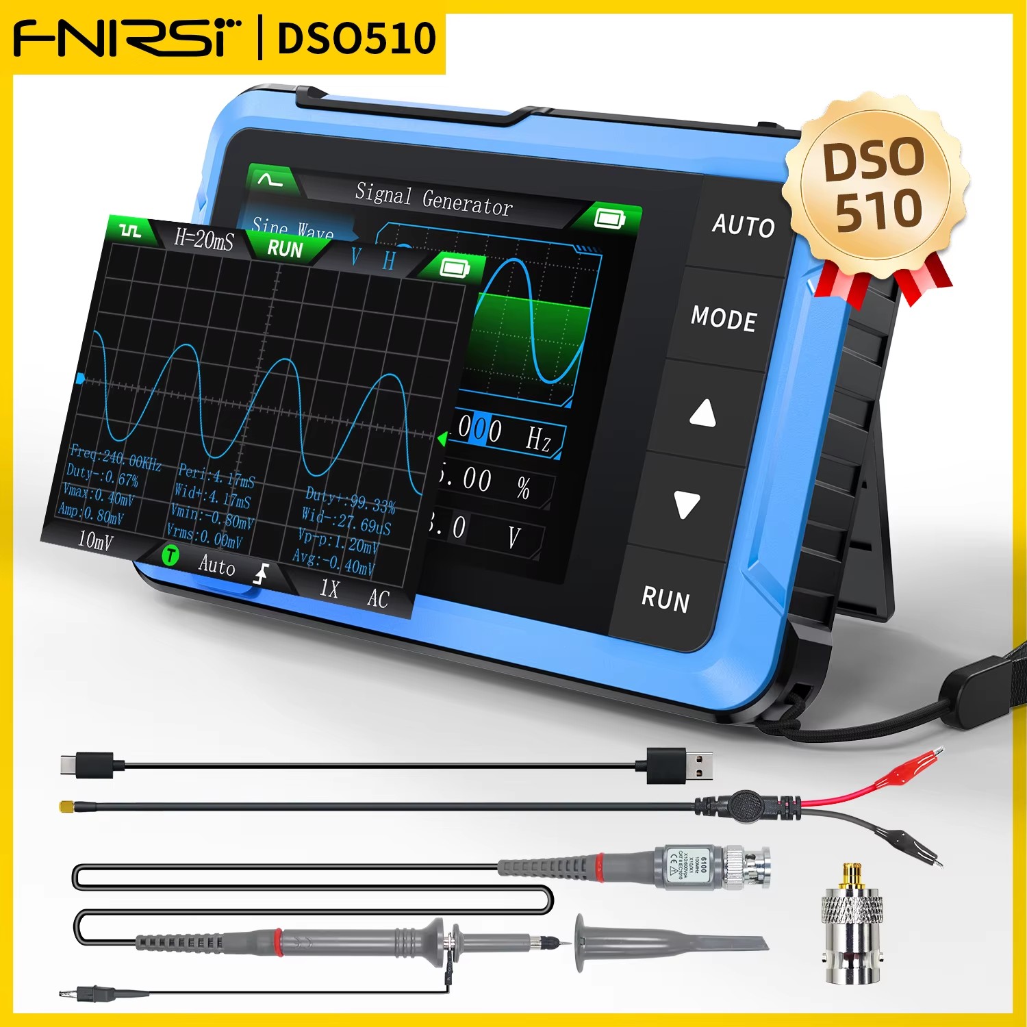 FNIRSI DSO510 10MHz Mini Przen – Fnirsi Digital Oscilloscope Handheld recenzja i cena