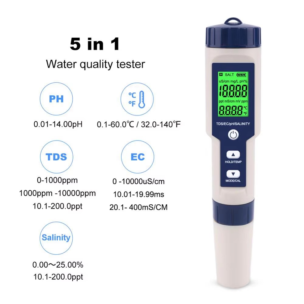 Cyfrowy miernik 5 w 1 PH TDS E – Ph Meter Digital Water Tester recenzja i cena
