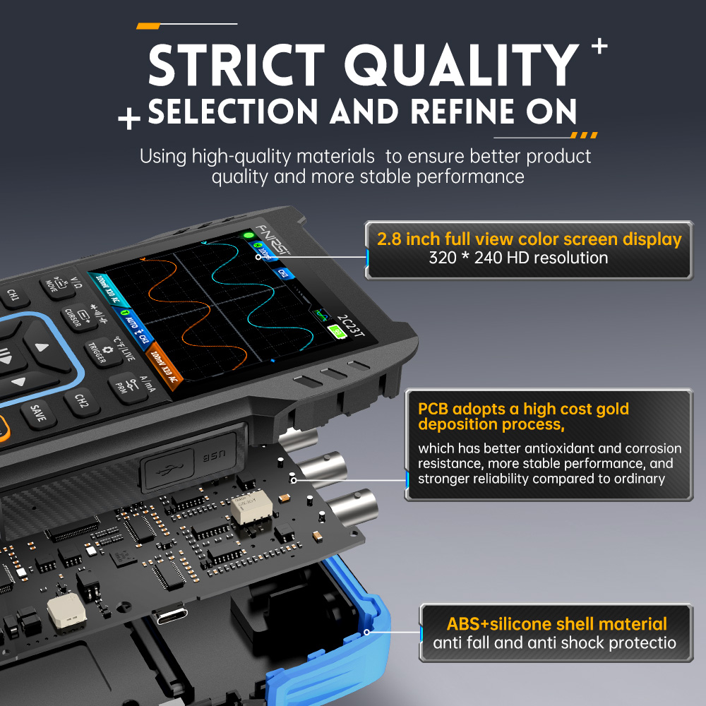 Oscyloskop cyfrowy 3-w-1 2C23T – Fnirsi Digital Oscilloscope Handheld recenzja i cena