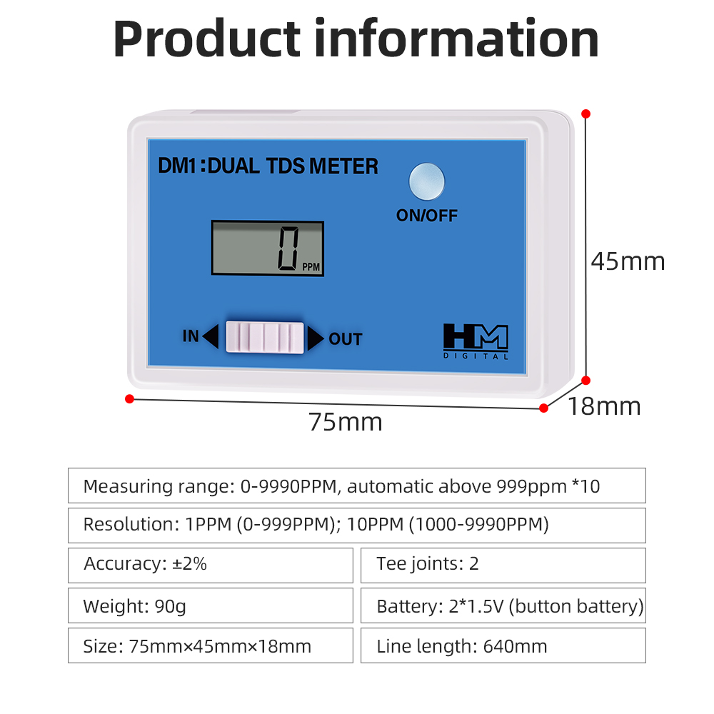 DM1 Dual TDS Tester jakości wo – Ph Meter Digital Water Tester recenzja i cena