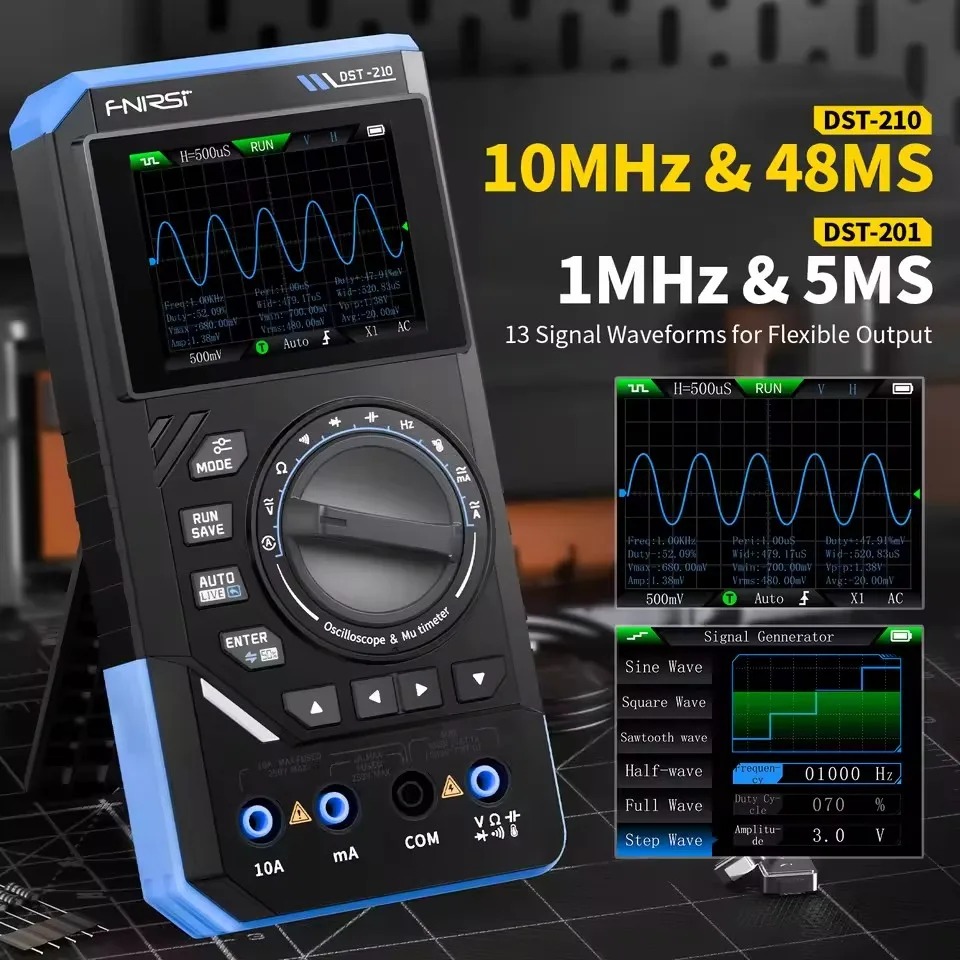 Multimetr cyfrowy 3-w-1 DST210 – Fnirsi Digital Oscilloscope Handheld recenzja i cena